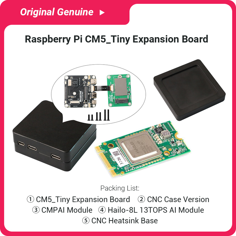 Raspberry Pi Ai Kit Hailo-8L - Komplettes CM5 Tiny Full Kit mit
